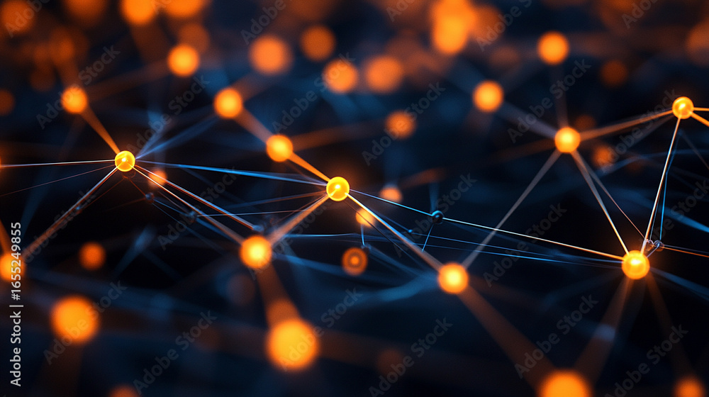 Poster abstract technology background with electrical signals and digital connectivity, modern computing wa