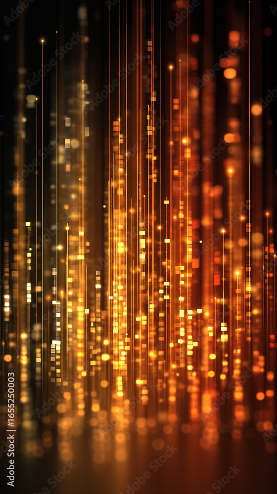 Poster abstract technology background with electrical signals and digital connectivity, modern computing wa