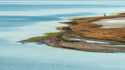 curved wild coast of Tligul estuary in Ukraine