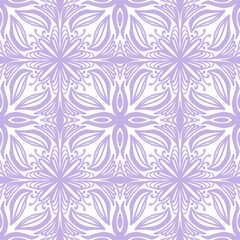 Lavender Floral Tile Seamless Pattern
