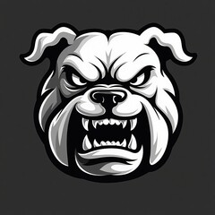 angry face of a bulldog head mascot logo