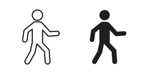 Obraz premium Walking Person Icon in Two Styles Isolated on White Background