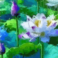 Various oil paintings, flowers, lakes, swans, landscapes, forests, birds, streams, chrysanthemums, butterflies, lotus leaves, lotus flowers