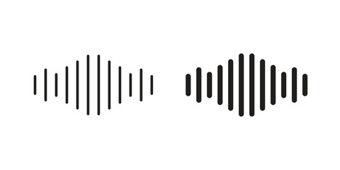 Sound Wave Icons in Minimalist Style isolated on white background