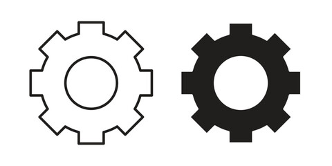 Gear Icons in Simple Design Isolated on White Background