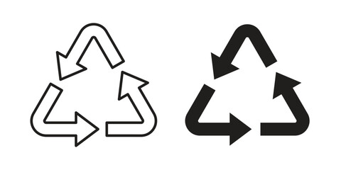 Recycling Symbols in Simple Design with White Background