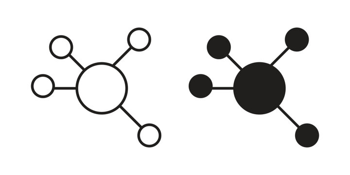 Network Connection Icons Isolated on White Background
