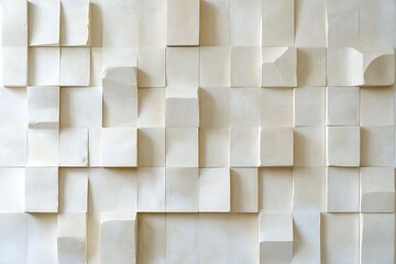 Textured stone wall with geometric pattern and varying depth