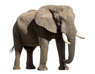 Obraz premium Large elephant, full shot, white background