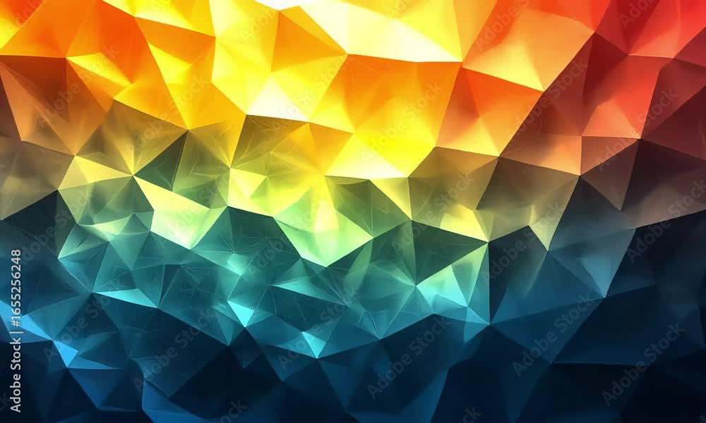 Aufkleber dynamic low poly spectrum abstract geometric color transition background.