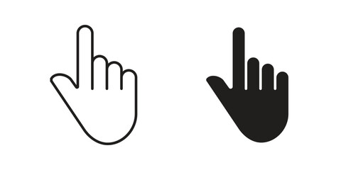 Hand Cursor Icons in Digital Design with White Background