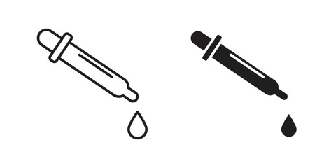 Dropper Icons in Minimalist Style isolated on white background