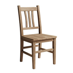 Rustic Wooden Chair: 3D Render of Simple Dining Chair