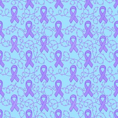 Breast cancer month seamless pink ribbon day mammogram pattern for medical accessories and medicine textiles