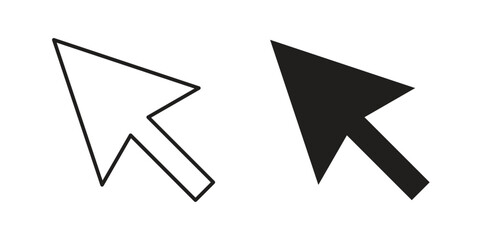 Cursor Icons in Set with White Background