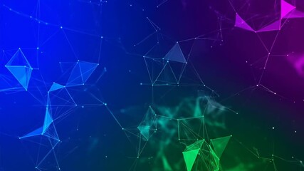 Dynamic abstract network background animation with colorful gradient and geometric shapes for - Powered by Adobe