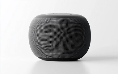 Obraz premium Mockup of a smart speaker device with blank surface for product presentation and branding showcase isolated on white background PNG