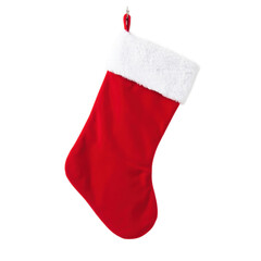 Red Christmas Stocking Isolated on transparent png Background