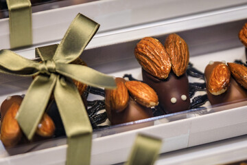 Swiss gourmet chocolates shaped like bunnies with almond ears Zurich Switzerland
