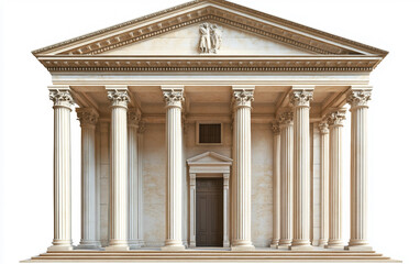 Obraz premium High quality neoclassical building mockup featuring grand columns ideal for cultural and architectural presentations isolated on white background PNG