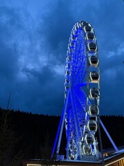 ferris wheel at night in Bukovel.