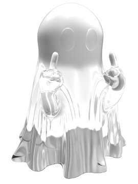 fantasma mostrando el dedo medio