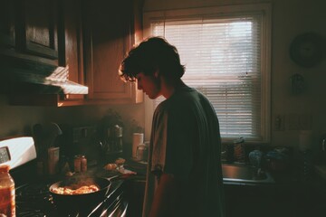 Cooking in golden light