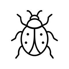 Simple line drawing of a ladybug with four spots and six legs on a white background image art