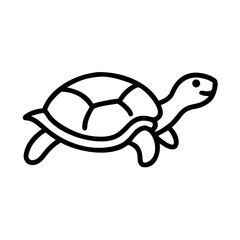 Simple graphic of a sea turtle with a segmented shell and flippers swimming in the ocean water