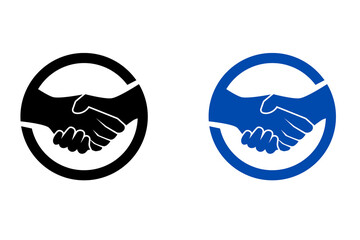 Set of Icon of handshake, handshake between two businessmen