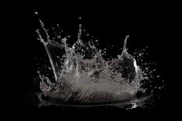water splash overlay on black background