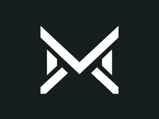 A minimalist logo featuring a stylized letter m in white on a dark gray background design