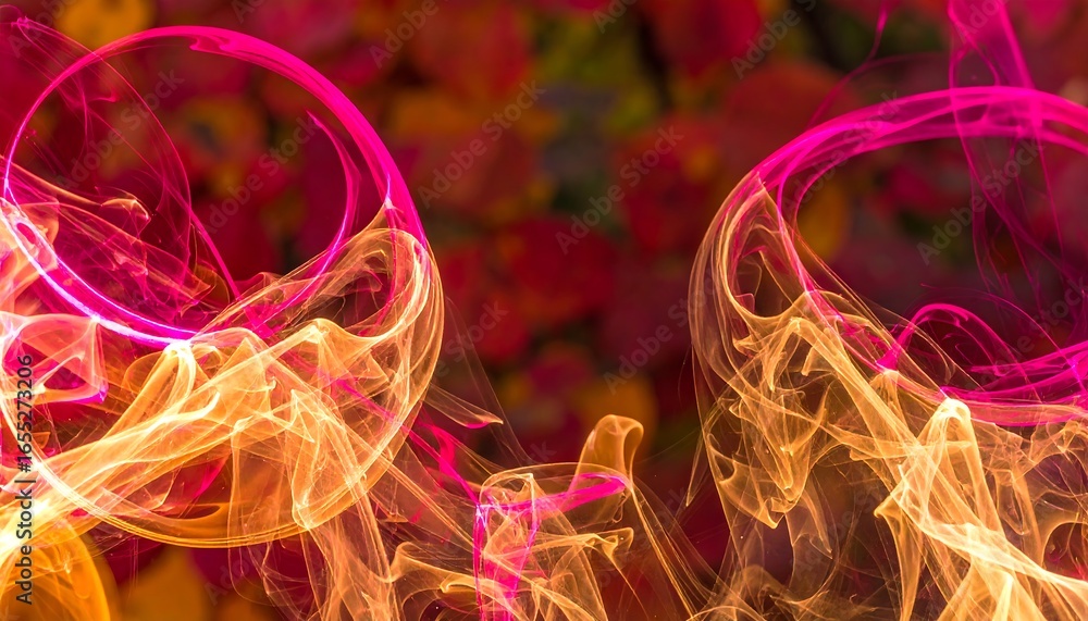 Aufkleber intricate swirling patterns of vibrant pink and gold hues create dynamic abstract forms.