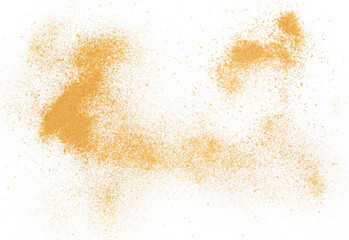 red maca organic powder flying isolated on white, clipping path	
