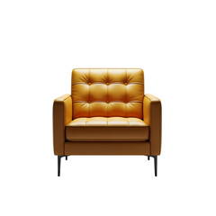Mustard Yellow Leather Armchair: Modern Design & Comfort