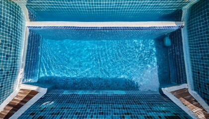 top view swimming pool water texture recreation refreshing background