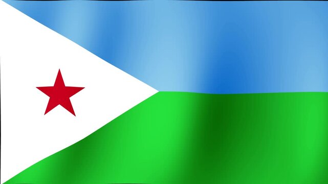 Beautiful and spectacular flag of DJIBOUTI waving harmoniously. - Powered by Adobe