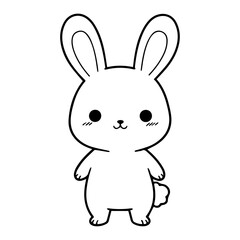 a rabbit with no color for coloring