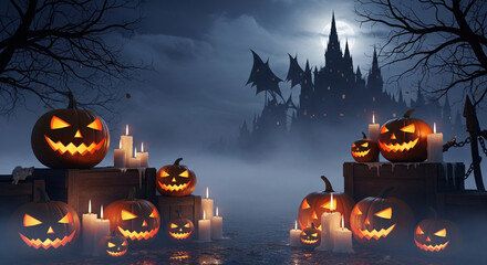 halloween background with pumpkin