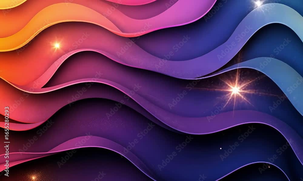 Aufkleber abstract colorful wavy lines dynamic gradient backgrounds.
