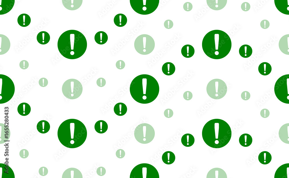 Aufkleber seamless pattern of large and small green attention symbols. the elements are arranged in a wavy. il
