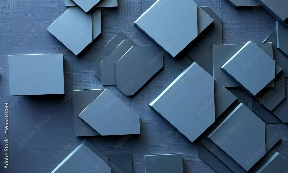 Fototapete dynamic 3d cubes abstract geometric motion graphics background loop.