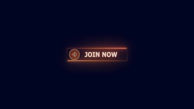 glowing Neon colorful join now text icon animation. on a black background