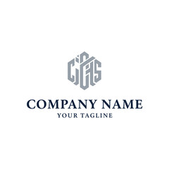 Obraz premium Elegant monogram logo design featuring interlocking initials within a hexagon.