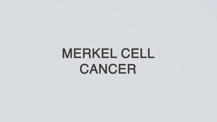 Merkel Cell Cancer word diagnosed with a stethoscope held in hand on a white background, illustrating skin cancer evaluation, oncology assessment, medical care, and patient awareness - Powered by Adobe