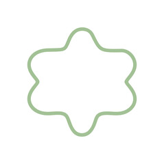 Groovy wavy retro outline shape border in light green. Doodle element forms a unique abstract contour with frame effect. Trendy y2k background for modern or vintage creative graphic projects.
