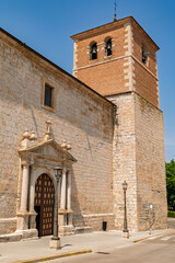 Peñafiel, Valladolid, Spain – View of the Church of San Miguel Arcangel, highlighting its...