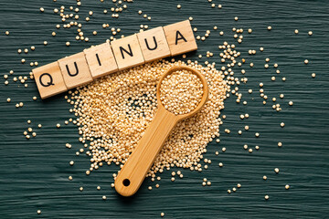 Spoonful of organic quinoa seeds - Chenopodium quinoa