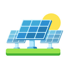 Solar panels vector illustration. Sun energy battery.