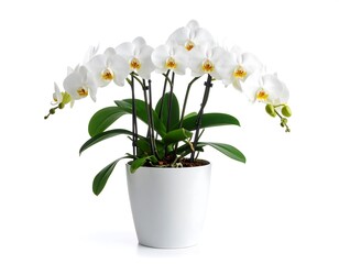 Plakat White orchids in a white pot